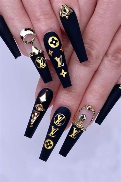 louis vuitton acrylic nail tips|Louis Vuitton inspired nails.